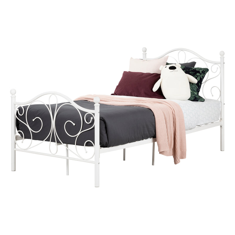 Lit complet en métal 39" Summer Breeze - Blanc solide