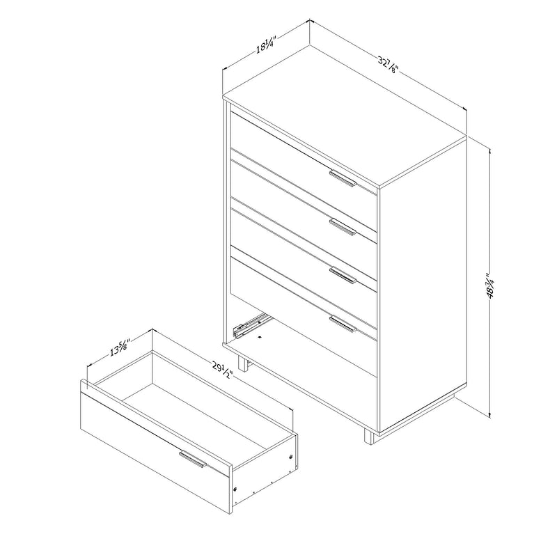 Commode 5 tiroirs Fynn - Chêne hivernal