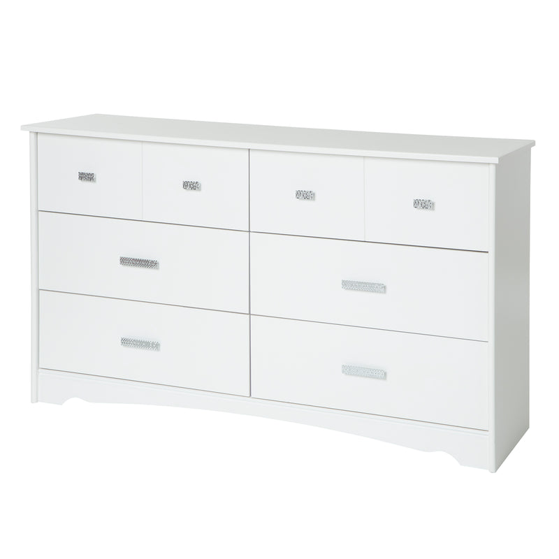 Tiara-Bureau double 6 tiroirs-Blanc solide