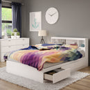 Ensemble lit matelot avec tête de lit bibliothèque double 54" Reevo - Blanc solide