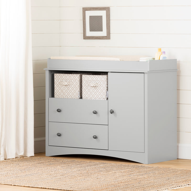 Peek-a-boo Changing Table -- Light Gray