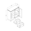 Commode à porte 5 tiroirs Avilla - Chêne d'automne