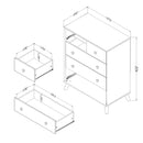 Commode 5 tiroirs Yodi -Orme naturel et Blanc