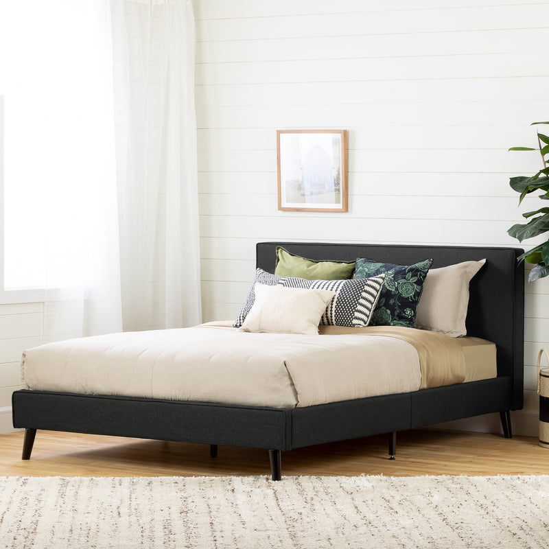 Complete Upholstered Bed Queen 60'' Gravity Charcoal Gray 12123