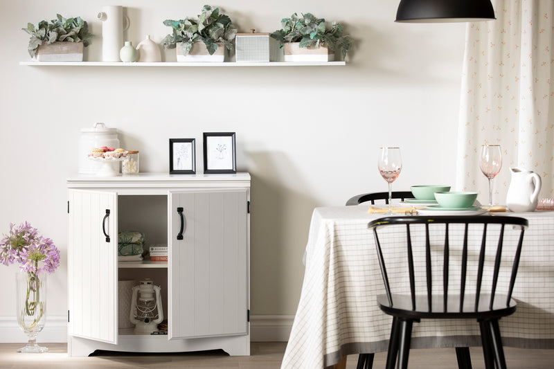 Armoire de rangement avec 2 portes Farnel - Blanc solide