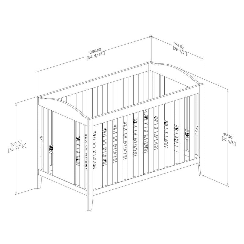 Lit de bébé 3 en 1 convertible Reevo - Blanc solide