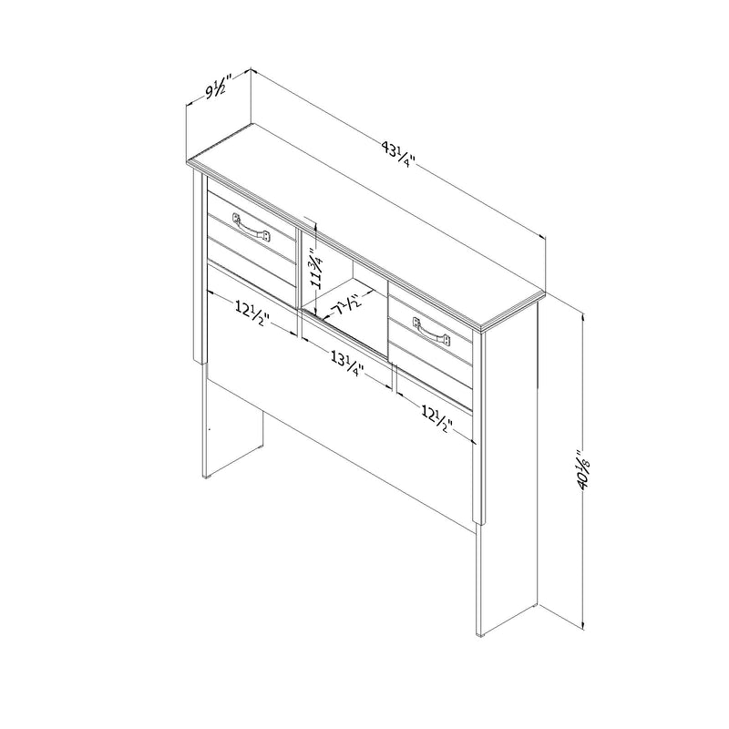 Ulysses - Bookcase headboard with sliding doors - Single -- Myrtille