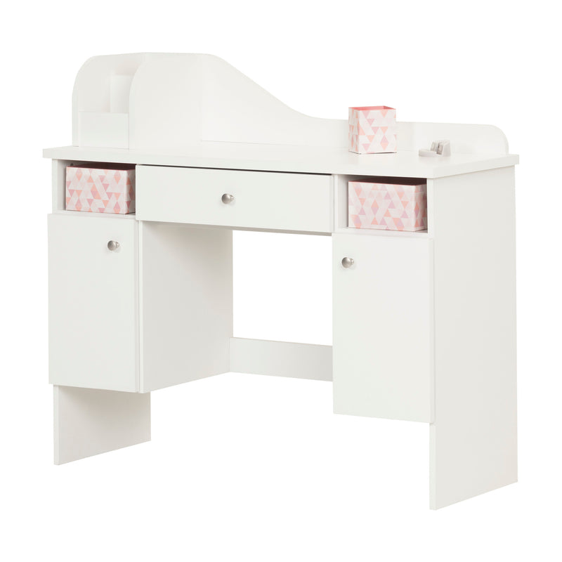 Makeup Desk with Drawer  Vito Pure White and Pink 10081