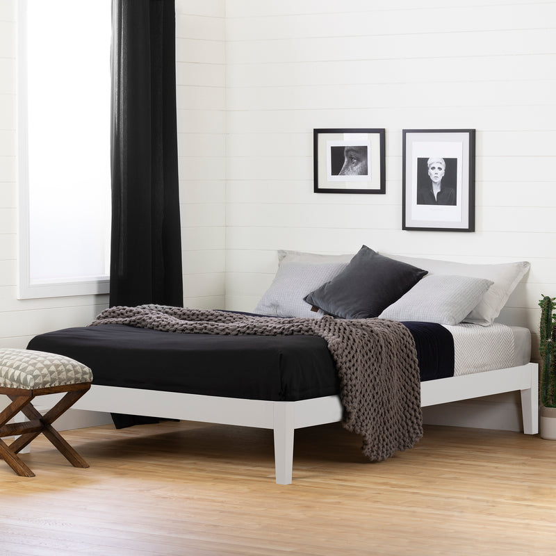 Base de lit double 54" Vito - Blanc solide