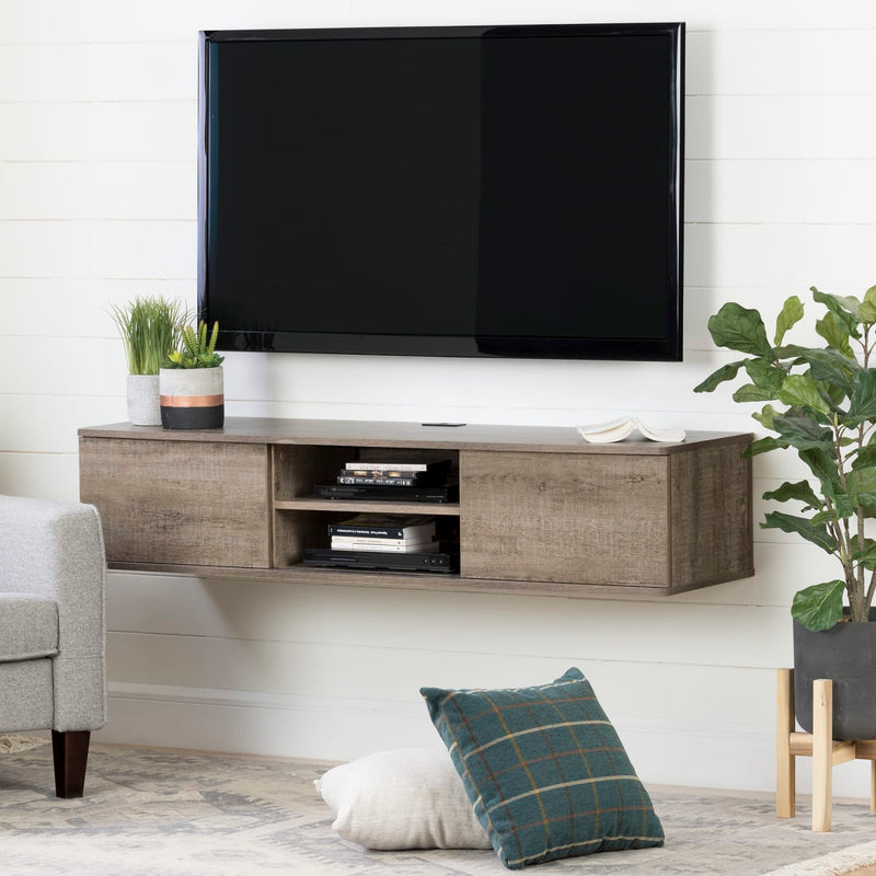 Console média murale 65" Agora - Chêne vieilli
