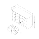 6-Drawer Double Dresser  Plenny White Wash and Weathered Oak 12235