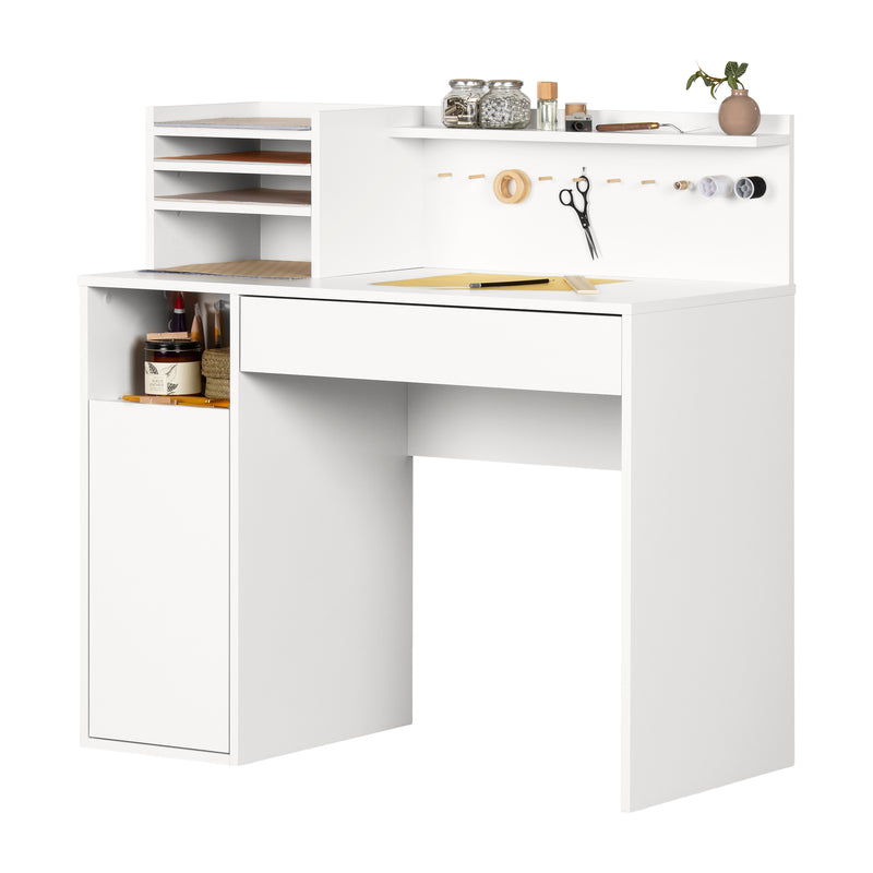 Table de bricolage avec huche Crea-Blanc solide