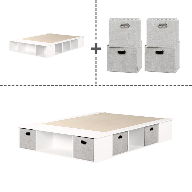 54 "Platform Bed with Flexible Baskets - Black