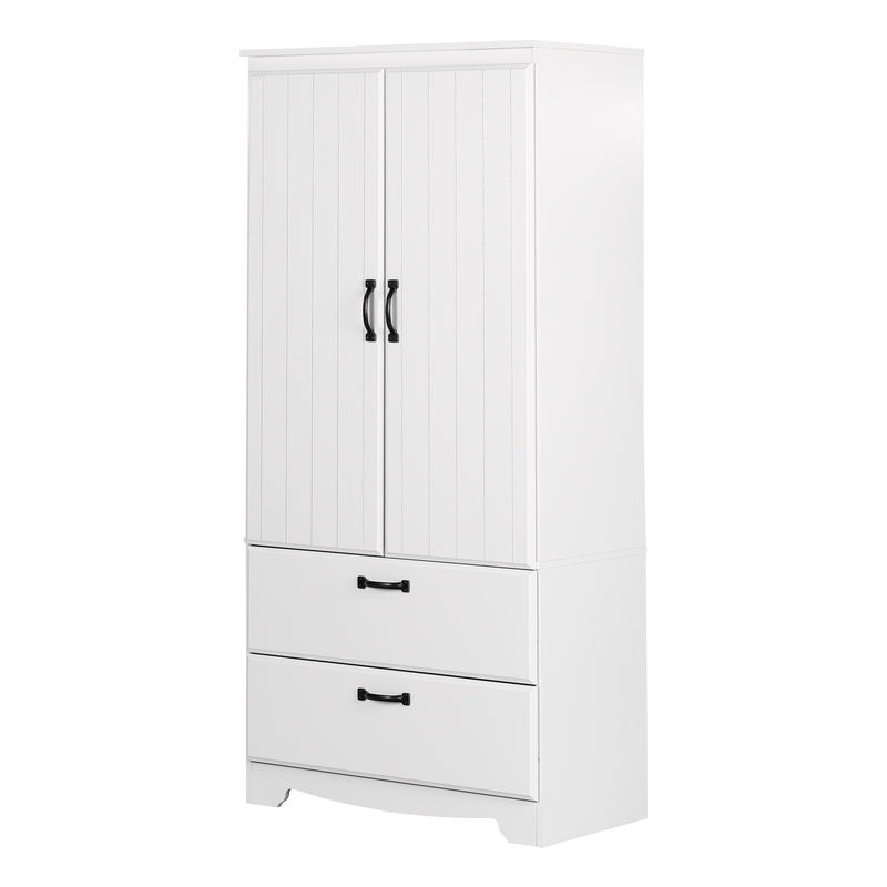Armoire penderie Farnel - Blanc solide