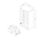 Commode 6 tiroirs Step One - Noir solide