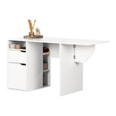 Table de bricolage avec rabat Crea-Blanc solide