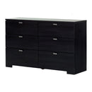 Bureau double 6 tiroirs Reevo-Chêne noir