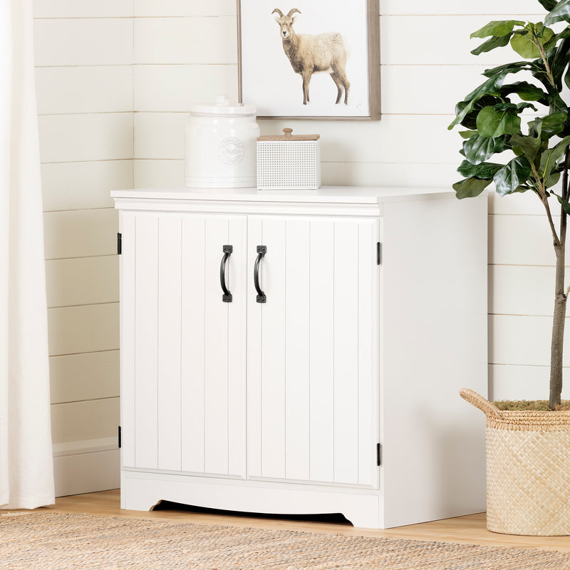 Armoire de rangement avec 2 portes Farnel - Blanc solide