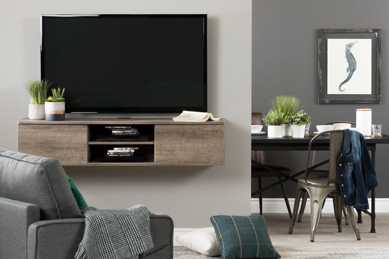 Console média murale 65" Agora - Chêne vieilli