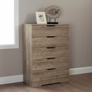 Commode 5 tiroirs Holland-Chêne vieilli