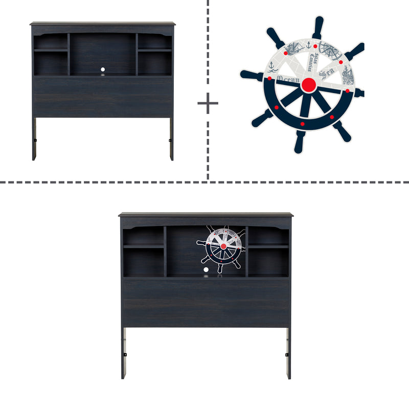 Tête de lit bibliothèque simple 39" Aviron - Myrtille