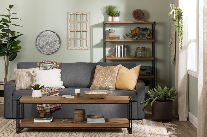 5 Fixed Shelves - Shelving Unit  Gimetri Rustic Bamboo 11521