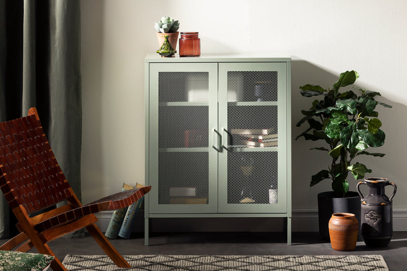 Crea - Metal Mesh 2-Door Accent Cabinet