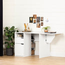 Table de bricolage avec rabat Crea-Blanc solide