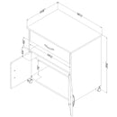 Rangement à imprimante sur roulettes Axess - Blanc solide