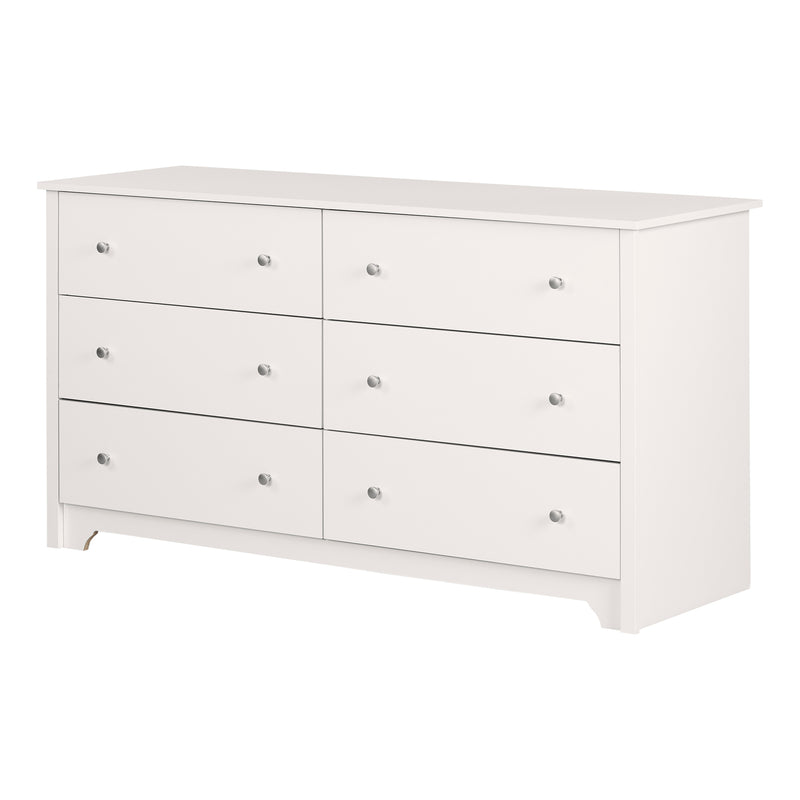 Bureau double 6 tiroirs Vito-Blanc solide