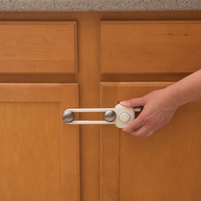Slide lock with decoy button