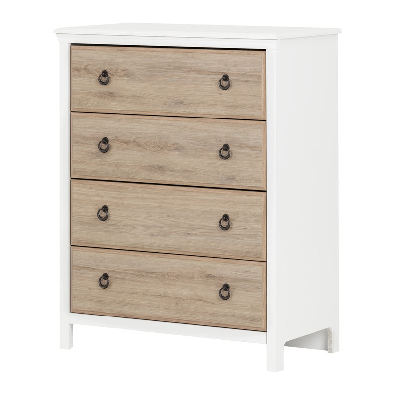 4-Drawer Chest  Catimini Pure White and Rustic Oak 10625