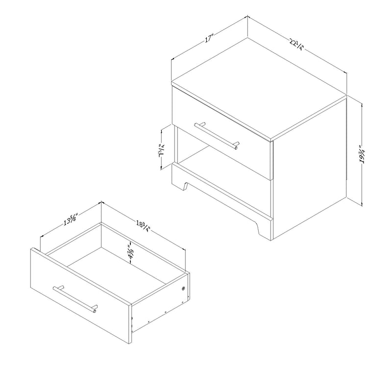 1-Drawer Nightstand  Primo Rustic Oak 11310