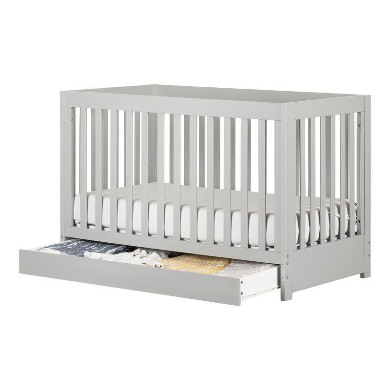 Crib with Drawer  Cookie Soft Gray 12310