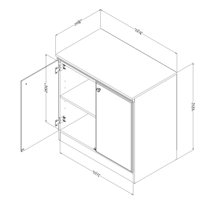 Armoire de rangement 2 portes Morgan - Blanc solide