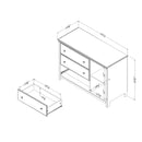 Cotton Candy - Chest of 3 drawers with baskets - Light Gray