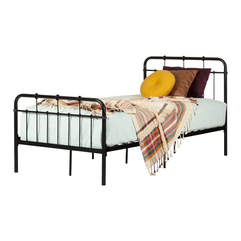Lit complet en métal 39" Versa - Noir solide