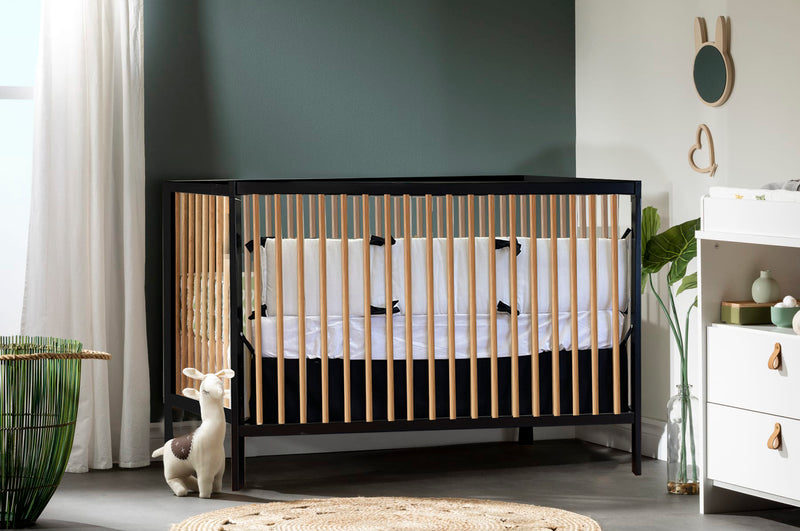 Axel Bassinet, 3-Drawer Desk and 4-Drawer Chest Set - Black and Natural