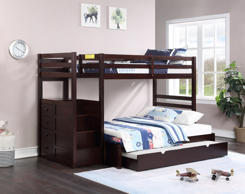 New - Convertible bunk bed 39"/39" with stairs - White