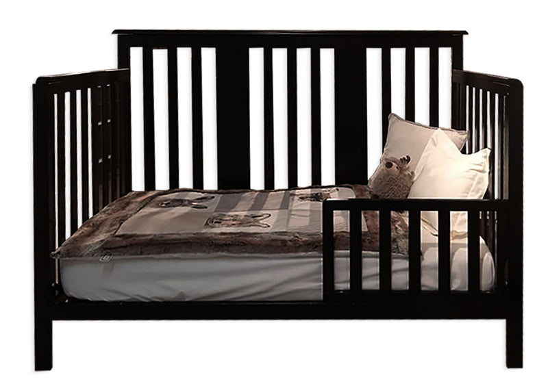 Crib with transition barrier - ADAMS - Black