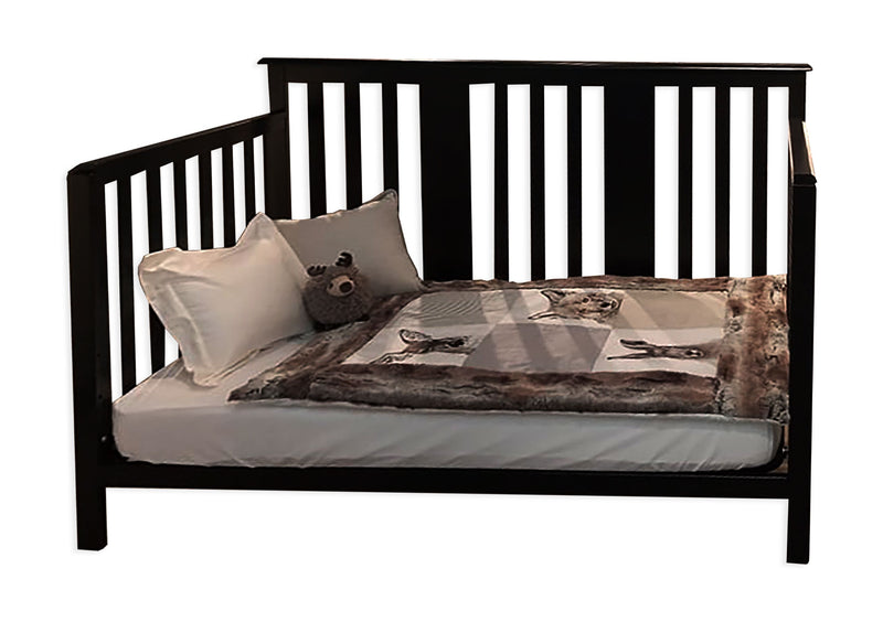 Crib with transition barrier - ADAMS - Black