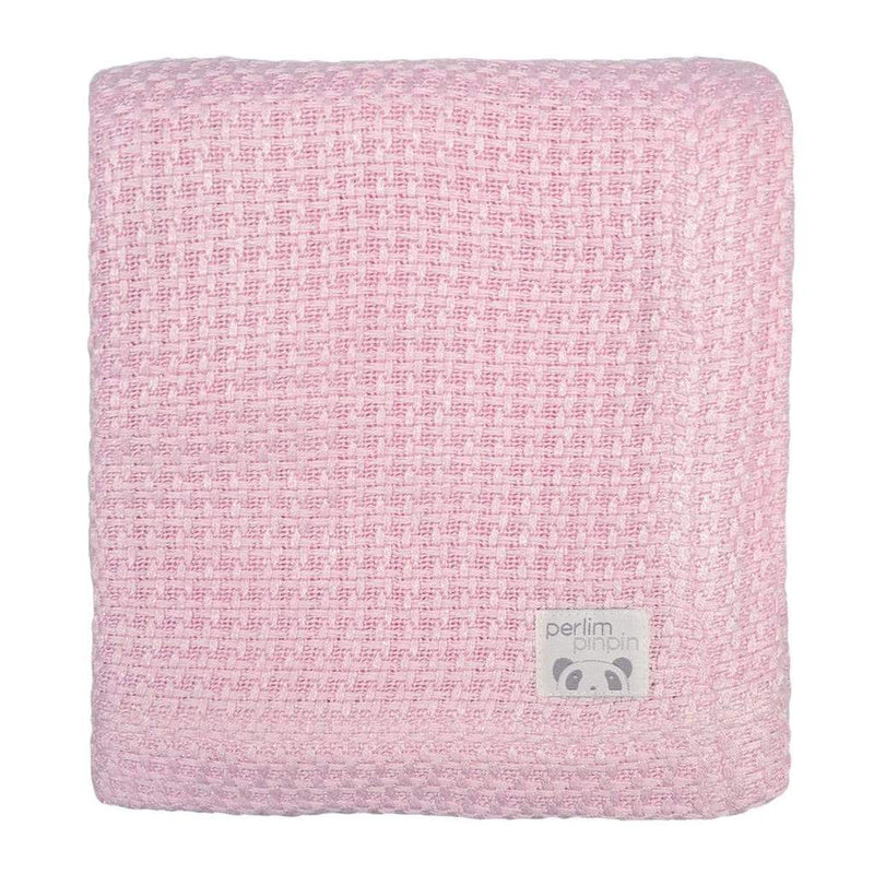 Couverture tricotée bambou - Rose