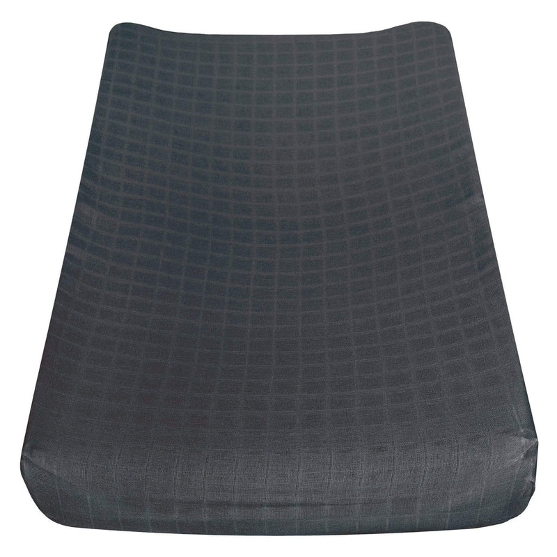 Housse pour matelas à langer en mousseline - Charcoal