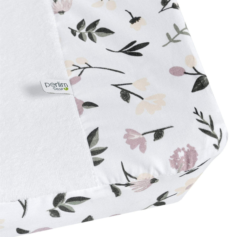 Printed change pad cover - tropical green