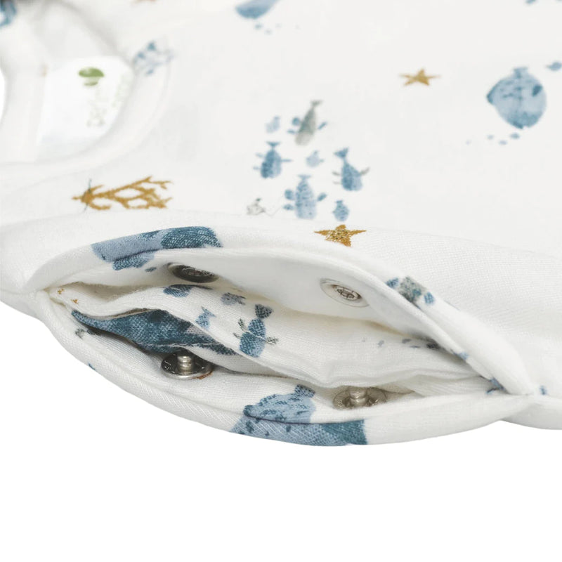Sac de nuit nouveau-né en bambou - Fond marins