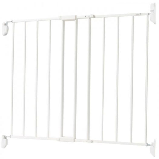 Barrière en métal extensible en haut des escaliers - Blanc