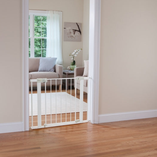 Barrière avec porte a fermeture automatique mains libres - Blanc