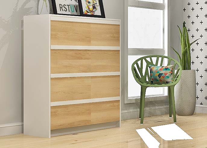 Ensemble de chambre AXEL 5027 - Blanc et Merisier naturel