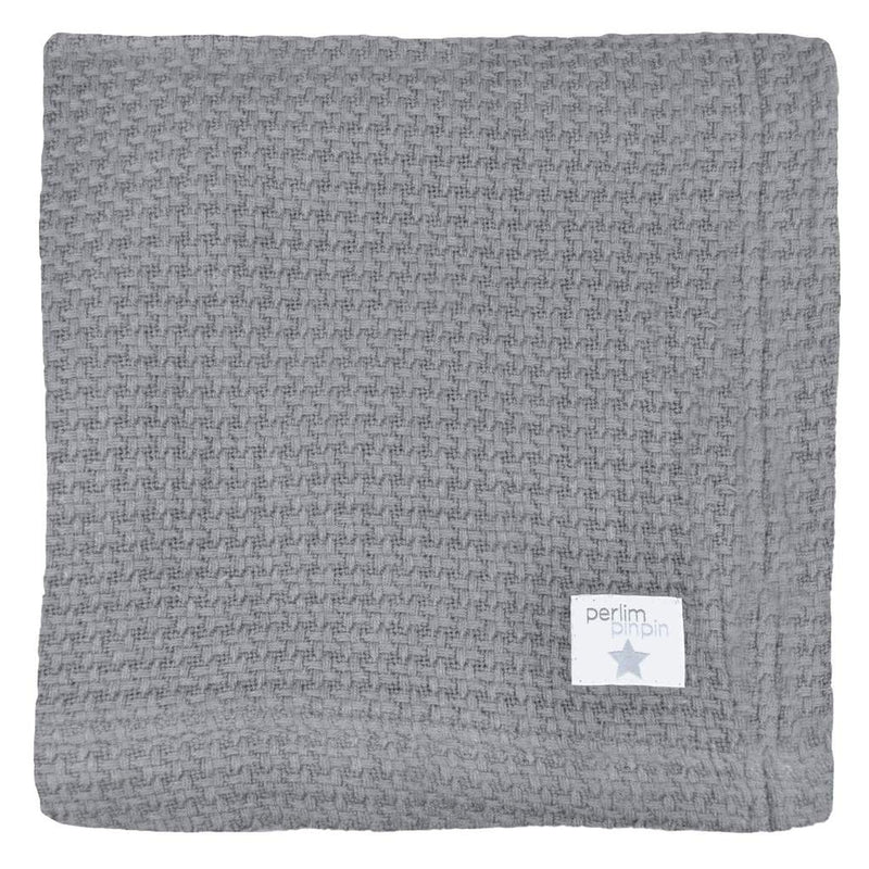 Couverture tricotée bambou - Galet
