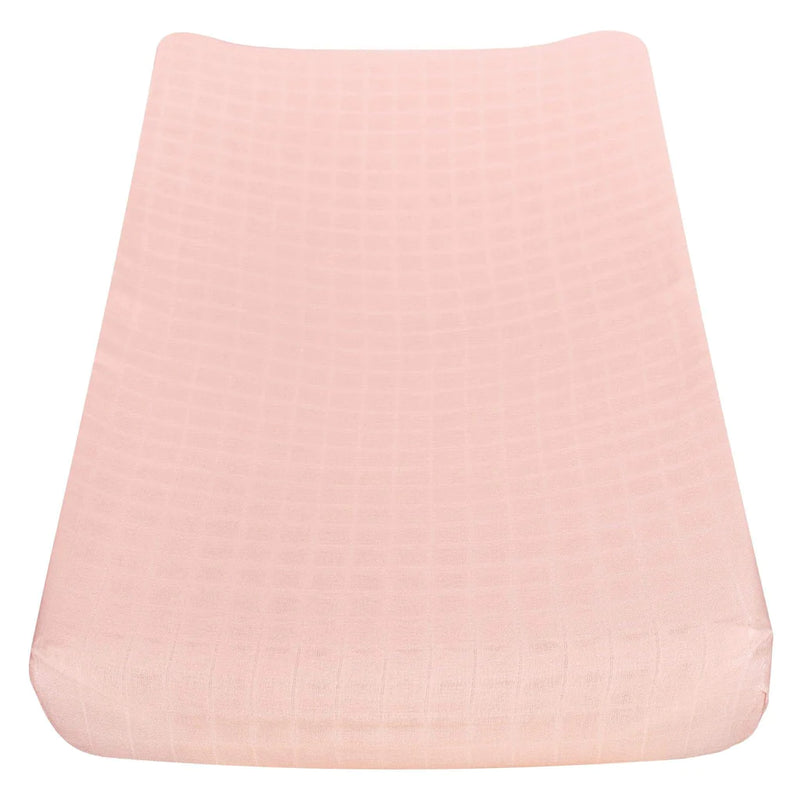 Housse pour matelas à langer en mousseline  - Rose